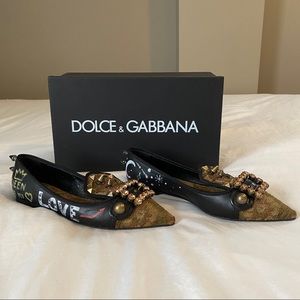 Dolce and Gabbana Graffiti Flats w/ box